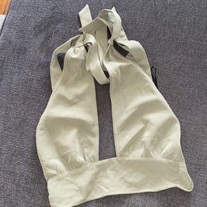 DIVIDED Halter Top in Olive Green - Size XS - NWT